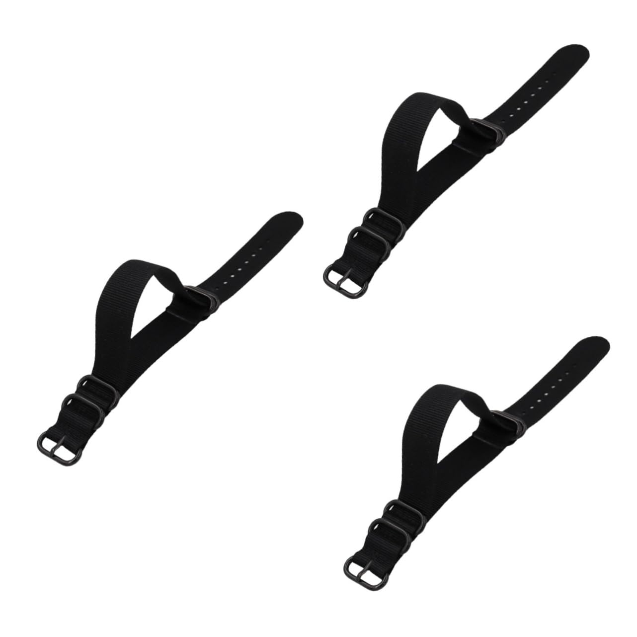 Correa de reloj de nylon ajustable GALPADA negra de tres piezas para hombre y mujer 8