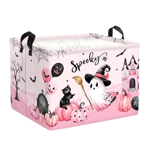 HUUMONSS Halloween Aufbewahrungskorb Rosa Spukhaus 40x30x30