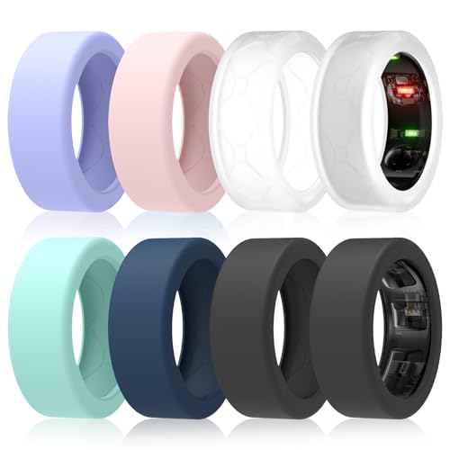 SZJCLTD 8 Pack Ring Cover for Oura Ring Gen 4 /Gen 3 Anti-Scratch Elastic Silicone Cover for Working Out Gym - Patent Pending