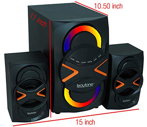 image for Boytone BT-626F, 2.1 Bluetooth Powerful Home Audio Speaker System, wit
