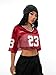 QJQ Jersey Shirts for Women Y2K Crop Tops Streetwear V Neck Half Sleeve Graphic T Shirts Football Soccer Tee Tops Red X-Small