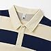 Mens Striped Polo Shirt Long Sleeve Rugby Tshirt Fashion Fall Spring Color Block Pullover Top Collared Preppy Shirt Navy