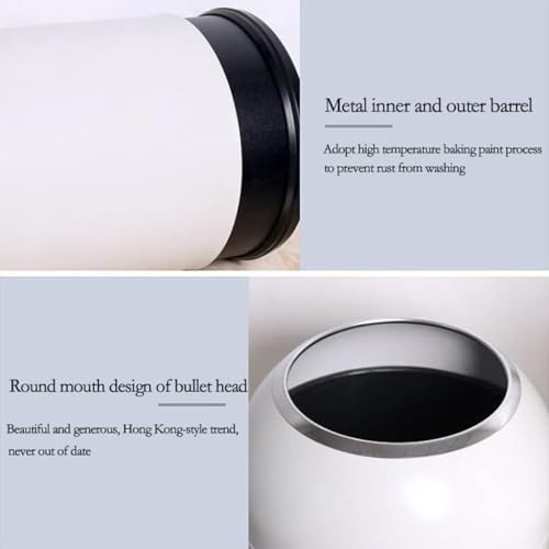 DZYHFCO Abfalleimer, runder Mülleimer, kommerzielle große Kapazität, vertikale Edelstahl-Mülleimer für den Innen- und Außenbereich, kommerzielle Nutzung – Bild 4