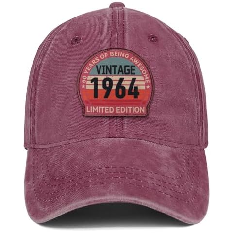zingyone 60th Birthday Gifts Vintage 1964 Hat Retro Baseball Cap for Men Women Cover