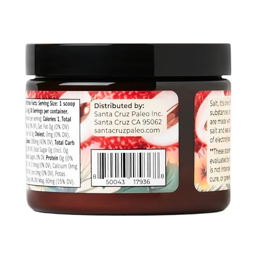 Image of Santa Cruz Paleo Electrolyte Powder, Lychee Flavor, Sugar Free Hydration Drink Mix with Himalayan Pink Salt, Sea Salt, Magnesium Glycinate, Potassium Chloride, Sweetened with Stevia, 30 Servings