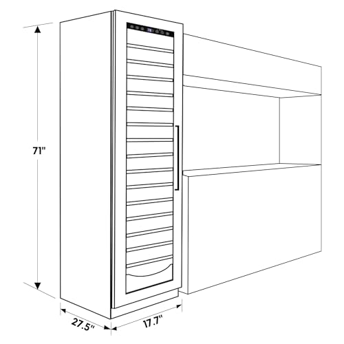 Koolatron Kenmore 112 Bottle Wine Fridge – Freestanding Wine Cooler with Glass Door, 18 inch, Beverage Can Refrigerator, Digital Temperature Control, Ideal for Red, White, Sparkling Wine & Champagne on Fridge.com