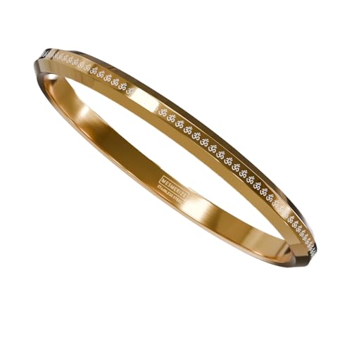 Image of Mesmerize Om MicroCarved Round Kada for Men & Boys | Premium Stainless Steel, Waterproof & Hypoallergenic | Anti-Tarnish | 6 Months Warranty