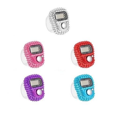 HUNYA Compteurs de Doigts Compteur D'anneaux Compteur de Clics Compteur de Rangée de Tricot Compteur de Doigt Électronique Compteur de Doigt Numérique Compteurs de Comptage à Main