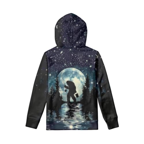 Image of WELLFLYHOM Boys Hooded Sweatshirts Hoodie Pullover Cool Graphic Crewneck Blouses Size 6-16