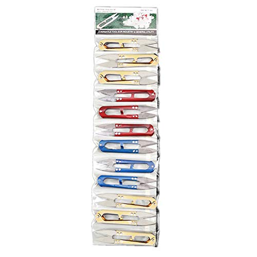 U Sewing Scissors Clippers,Embroidery Thrum Yarn Fishing Thread Beading Cutter,Mini Small Snips Trimming Nipper,Great for Stitch,Craft & DIY Supplies (12 Pcs)