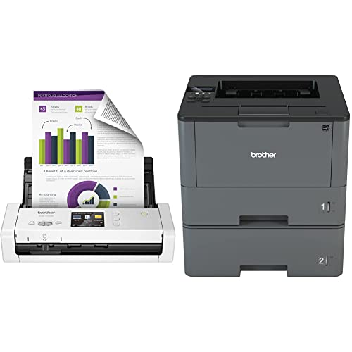 Brother Wireless Document Scanner, Ads-1700W, Fast Scan Speeds, White & Monochrome Laser Printer, Hl-L5200Dwt, Duplex Printing, Wireless Networking, Dual Paper Trays, Mobile Printing #TOP4