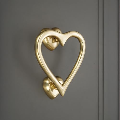 Latón macizo pulido para puerta delantera en forma de corazón resistente 3