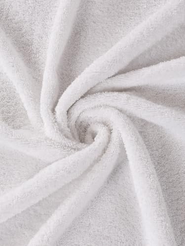 Image of Monte Carlo Essential 100% Cotton Bath Towel | 400 GSM Lightweight & Quick Dry | Soft Absorbent Large Towel 75x150 cm | Skin Friendly Daily Use Bathroom Towel for Men & Women (Jasper) | White