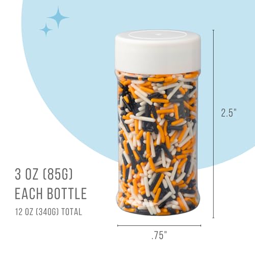 Image of Sweets Indeed Sprinkles, 4 Pack, Edible Sprinkle Mix, Perfect for Cake Decorations, Baking, Ice Cream, Cookies, Cupcake Topper (Natural Halloween)