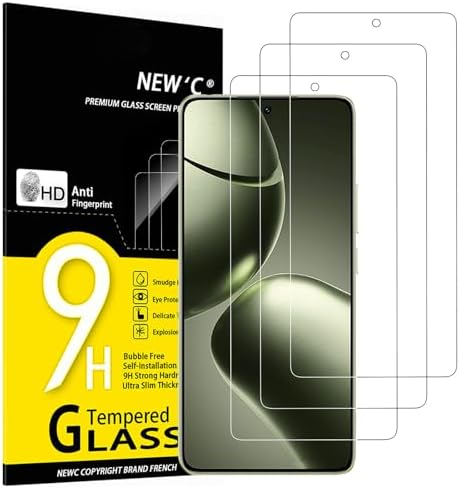 NEW'C 3 Pezzi, Vetro Teperato per iPhone 14 Pro (6,1 Pollici