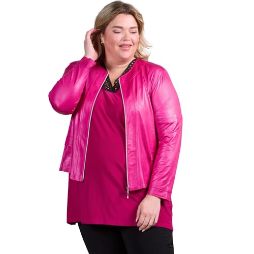 MAGNA Lederjacke in Magenta-Dunkelfuchsia Größe 40/42