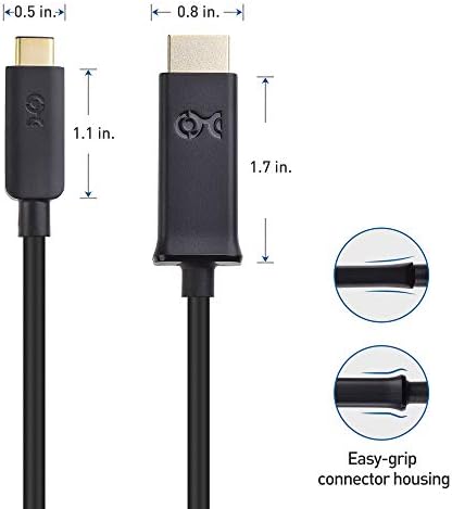 Cable Matters USB C to HDMI Cable (USB-C to HDMI Cable) Supporting 4K 60Hz in Black 1.8m - Thunderbolt 4 / USB4 / Thunderbolt 3 Port Compatible with MacBook Pro, Dell XPS 13, Surface Pro and More