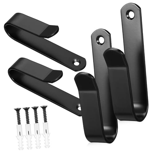 KICHOUSE 4 Pack Vertical Ski Rack for Garage Snowboard Wall Mount Hooks Heavy Duty Coat Hooks