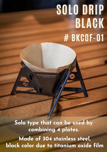 Goutteur à café pliable Campingmoon BKCOF-01 en acier inoxydable noir