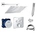 Produktbild vanvilla Duschset mit Unterputz Armatur Grohe Thermostat SmartControl und vanvilla Regenduschkopf eckig, Dusch-SET G02 V2 poliert