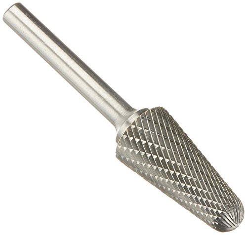 Image of Drill America SL-6 Carbide Burr /Rotary File Cone Double Cut for Die Grinder 5 /8 inch Dia. x 1 5 /16 inch Cut Length with 1 /4 inch Shank and 3-3 /16 inch Overall Length, DUL Series