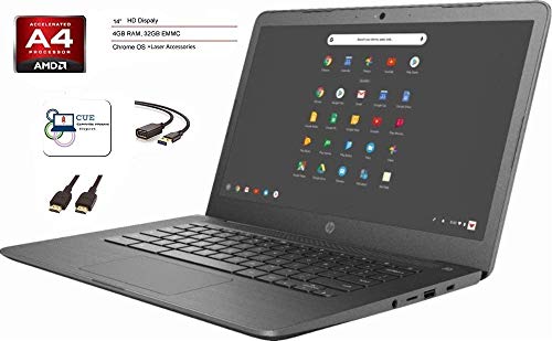 HP Chromebook 14-inch Laptop Computer for Student Online Class/Remote Work, AMD A4, 4GB