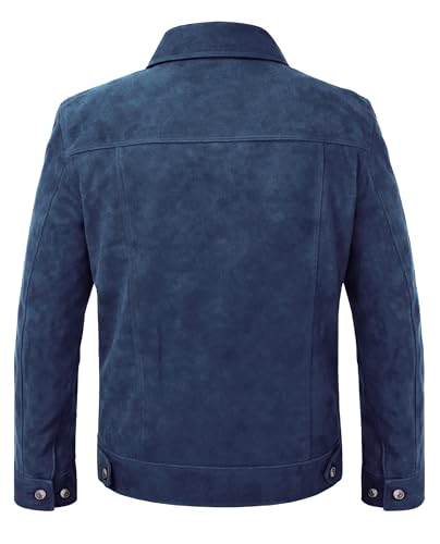 Image of LP-FACON Mens Western Style Trucker Suede Leather Jacket