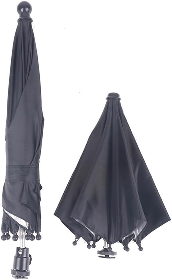 Camera Umbrella with Hot Shoe Interface for Sun Protection and Light Diffusion for Outdoor Photography Compatible with DSLR and for camcorder