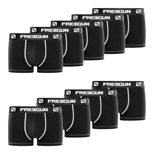 Boxer Homme Coton, Calecon Homme, Durable, Peaux-sensibles (Lot de 9), Noir Taille XL