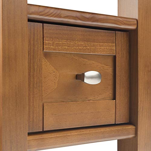 Simplihome Warm Shaker Solid Wood 14 Inch Wide Rectangle Rustic Narrow Side Table In Light Golden Brown With Storage, 1 Drawer And 1 Shelf, For The Living Room And Bedroom #TOP5