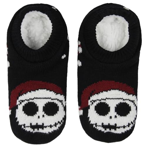 Disney The Nightmare Before Christmas Santa Jack Skellington Slipper Socks No-Slip Sole For Women and Men