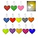 MiaLover 13 pezzi di sicurezza catarifrangente ciondolo a forma di cuore per bambini, con catene, per zaino scolastico, ciclismo, corsa, passeggino, sedia a rotelle (13 colori)