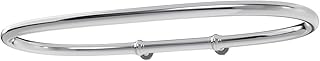 SATOH Oval Shower Curtain Rod for Bathroom Wall Mounted Heavy Duty Alloy Steel Shower Curtain Rail for Clawfoot Tub Chrome Curtain Rod with Adjustable Wall Support - 43x25 Inch(Free Curtain Hooks)