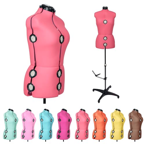 BHD BEAUTY Watermelon 13 Dials Female Fabric Adjustable Mannequin Dress Form for Sewing, Mannequin Body Torso with Tri-Pod Stand, Up to 70