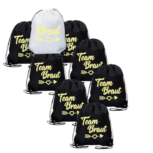 Sac à dos avec cordon de serrage pour fête prénuptiale et voyage de noces - Lot de 8