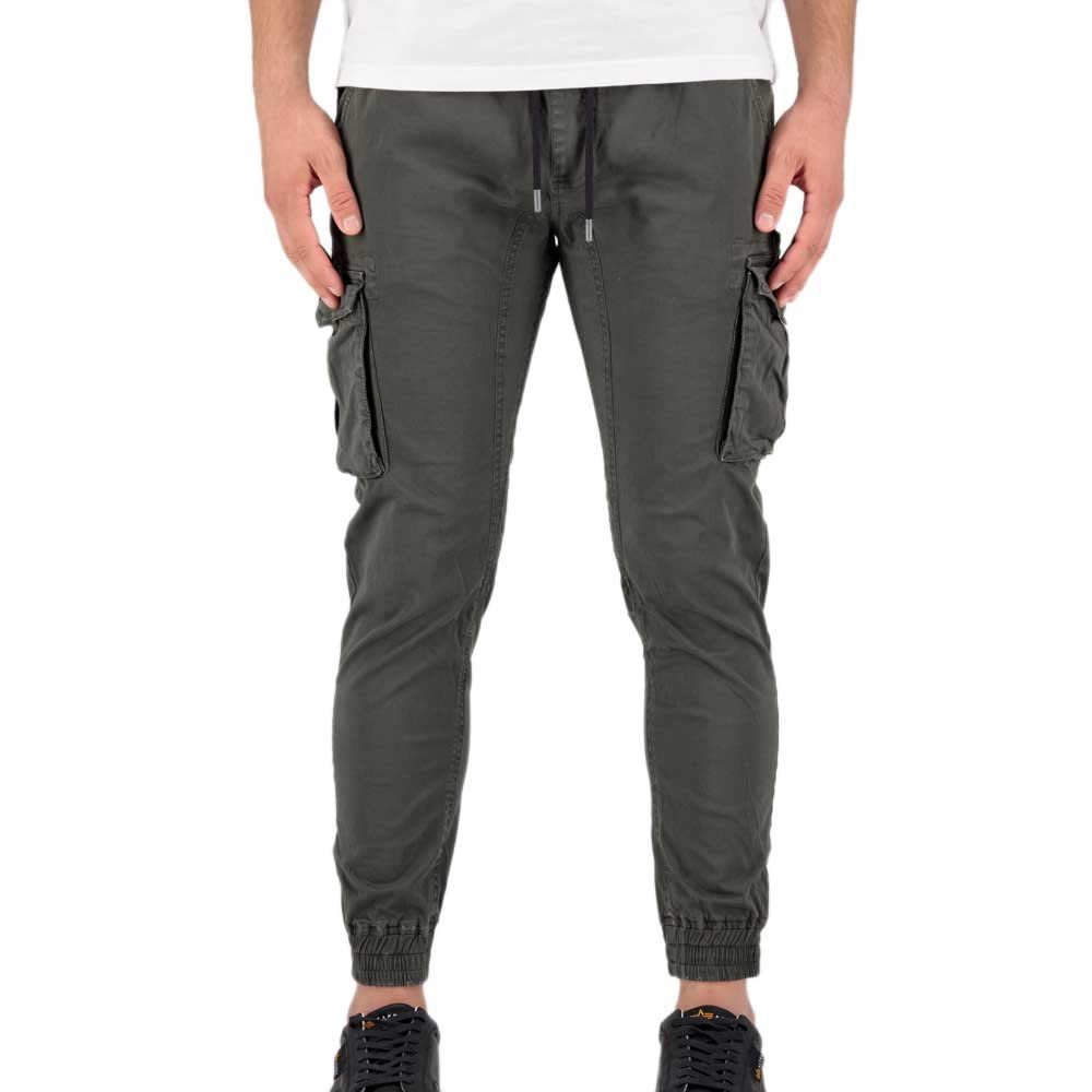 Alpha Industries Cotton Twill Jogger Casual Trousers for Men Greyblack