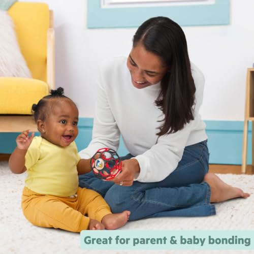 Image of Disney Baby Mickey Mouse Oball Easy Grasp Rattle Along Buddy Infant Toy in Red, Age Newborn and up