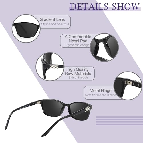 SIPHEW Rectangle Sunglasses for Women, Fashion Polarized Narrow-Frame Shades with UV400 Protection4