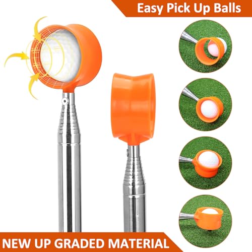 PiscatorZone Golf Ball Retriever, 9FT Aluminum Alloy Golf Ball Retriever Telescopic Golf Accessories Golf Gift for Men - Thumbnail 5