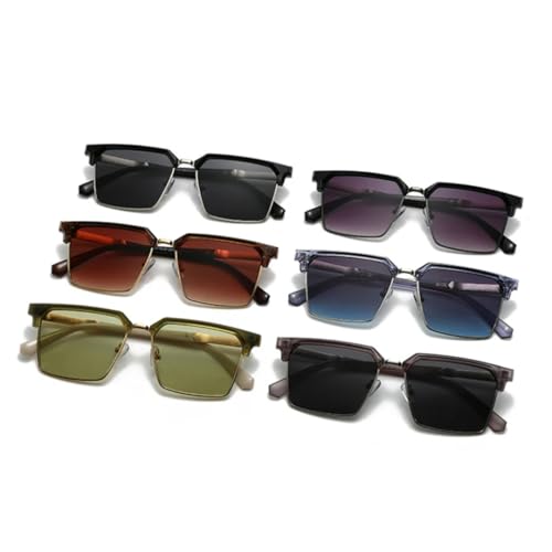 Lunettes de soleil UV400 solides à charnières métalliques bleu dégradé