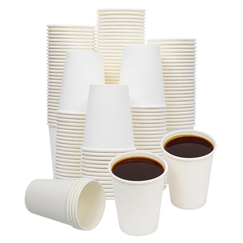 Kuerqi Paper Cups, 100 Pack 8 Oz Disposable Cups, Disposable Coffee Cups 8 Oz, Hot Cups Tea Cups Water Cups for Home Office Travel Party
