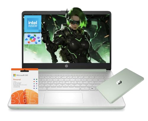 Image of HP 14 inch Laptop, Intel Processor N150 (Beat i3) 4GB RAM 128GB UFS 1-Year Office 365 Copilot AI Win11 WiFi6 Computer for Creator Business Gaming Student