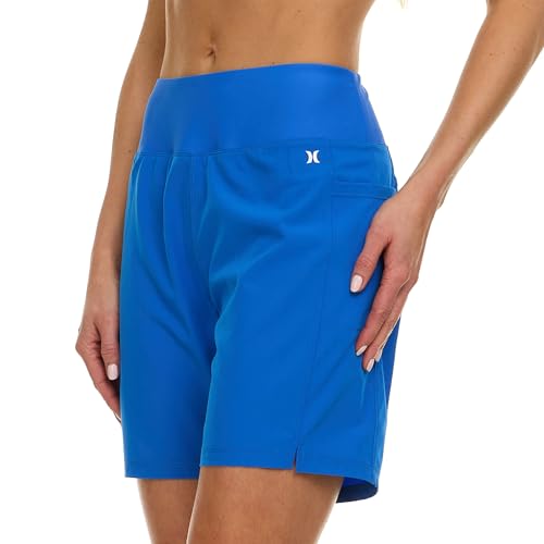 Image of Hurley 5 inch /7 inch High Waisted Swim Shorts Women, Board Shorts with Pockets & Inner Liner, Quick Dry Swim Trunk, UPF 50+