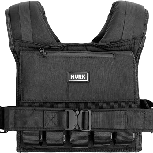 Image of MVRK Weighted Vest Men 15lbs /25lbs /35lbs /45lbs /65lbs /100lbs - No-Bounce Adjusable Heavy Duty Rucking & Strength Training Vest with Removable Iron Weights for Calisthenics, HIIT, Hydrox