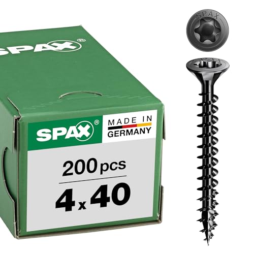 Spax Lot de 200 vis universelles à tête fraisée T-STAR plus - Filetage complet (4 x 40 mm)