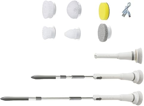 Electric Spin Scrubber Bathroom Cleaning Brush with Adjustable Extension Arm