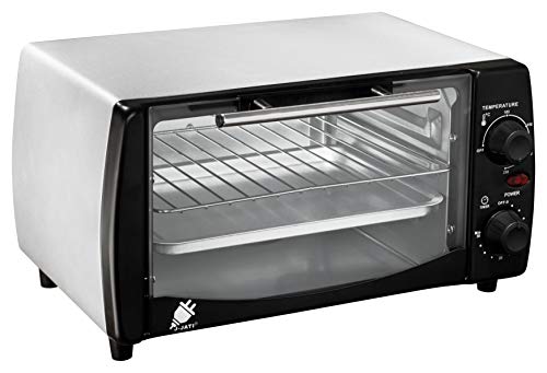 J-Jati Countertop oven, Convection oven, Countertop Toaster Oven Electric. Toast, Bake, and Broil. glass door, Thermostat in celcius, Non-stick tray, Indicator light, 800W, SK-12 (Silver)