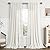 Guken Natural Linen Curtains 90 Inch Length for Living Room Bedroom 2 Panels Set Rod Pocket Light Filtering Semi Sheer Window Curtains 52 Inch Width Boho Farmhouse Linen Drapes Cream Ivory, W52xL90
