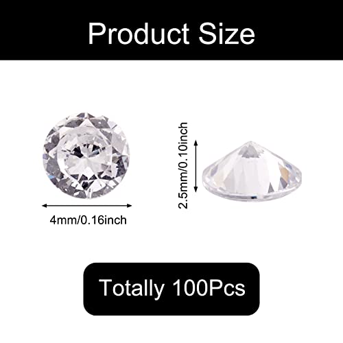 Cheriswelry 50pcs 4mm Crystal Clear Diamond Cubic Zirconia Cabochons Faceted Loose CZ Stones Rhinestone for Jewellery Crafts Making - Image 2