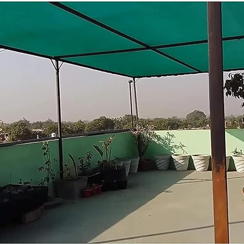 Image of Heart Home Sun Shade Net (10 x 5 Feet) Netting Cloth for Terrace, Garden, Lawn, Balcony | Sunlight Protection Canopy | Green Net /Agro Net | Square Sheet for Plants, Farming | Green